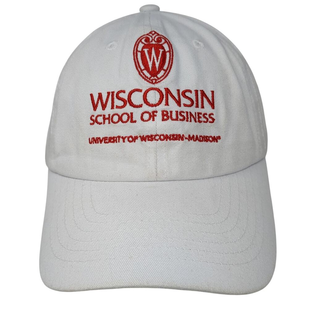 Wisconsin School Of Business Strapback Baseball Cap White One Size Embroidered